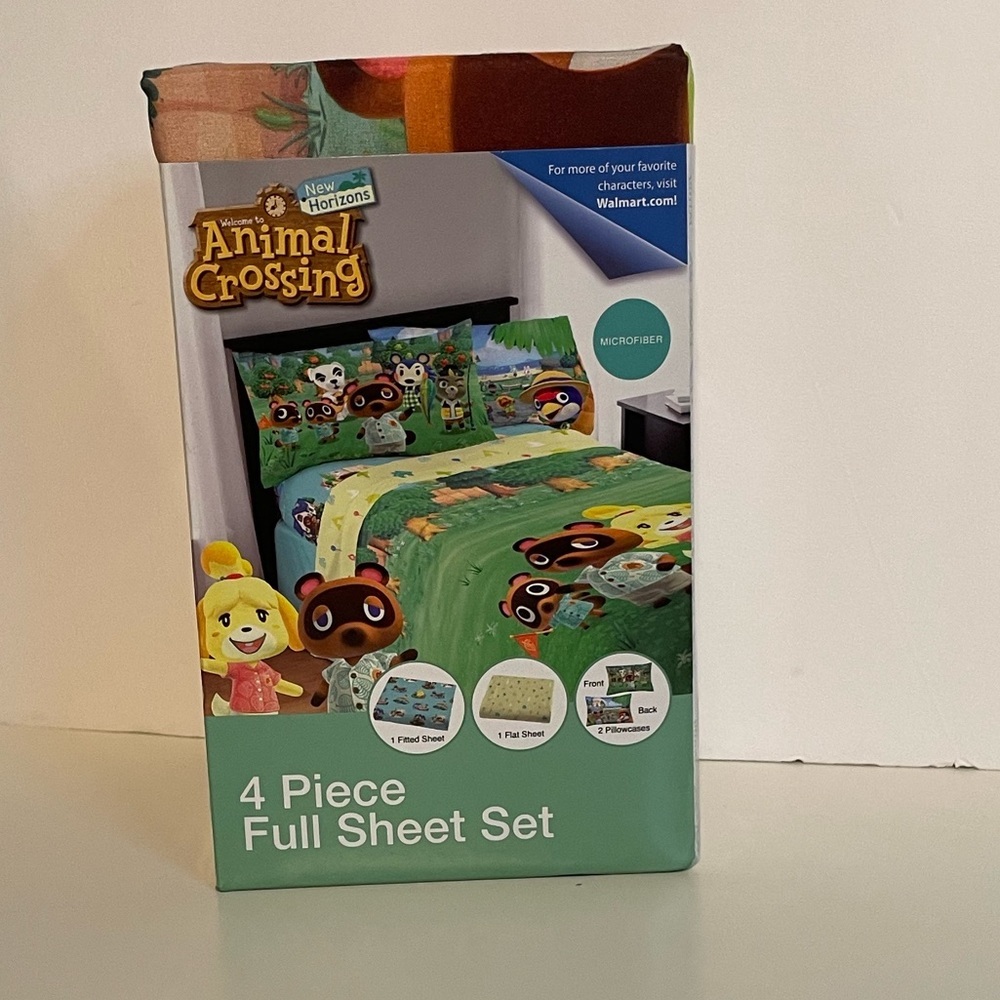 NWT Animal Crossing 4 Piece Full Sheet Set